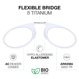 DIDINSKY Armless Reading Glasses for Men and Women. Blue Light Blocking Computer Readers. Unbreakable pocket-size Anti Glare Glasses. SnowBio +1.5 – ORSAY