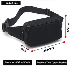 XHOMI Minimalist Design Money Belt for Men & Women with Adjustable Strap Waist Bag- Ideal for Keeping Your Cash, Credit Card, Passport, Phone Safe When Traveling (Black)
