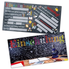 BREITENWERK 12 Invitation Cards for School Enrolment Board – Enrolment Cards Invitation for Children to Start School Entrance School Cards