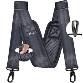 77 Inch Shoulder Strap with Extra Thick Cushion Pad and Metal Swivel Hook, Universal Adjustable Shoulder Strap, Durable Ventilated for Luggage Bag Camera, Shoulder Bag – Dark Grey