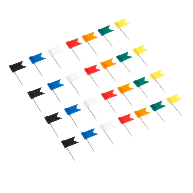 100pcs Flag Pins Map Tracking Carafe Drawing Supplies School Mixed
