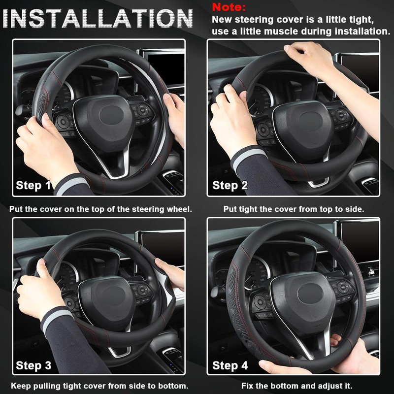 GIANT PANDA Car Steering Wheel Cover for Toyota RAV4,Camry,Highlander,Corolla,Prius,Tacoma,Standard Size