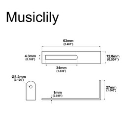 Musiclily Pro Steel Pickguard Bracket Support for Epiphone Les Paul Electric Guitar, Nickel