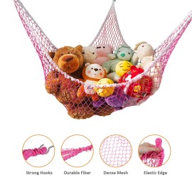 Unbranded Stuffed Animal Hammock Net w/ LED Light Large Hanging Net for Toy Clothes Balls