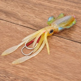 Soft Luminous Fake Fishing Lure, Fishing Tackle Octopus Fishing Lure, Squid Fishing Lure, 3D Eyes Sea / Freshwater for Fishing (3#)