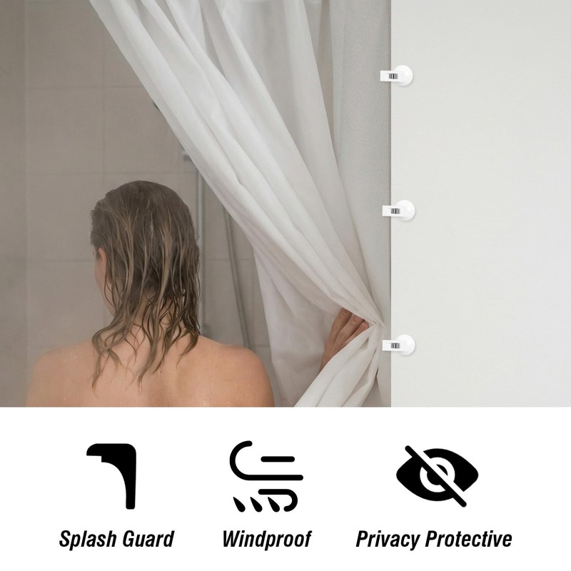 Dplolng 6 Pcs Shower Curtain Suction Cups,Shower Curtain Clips with