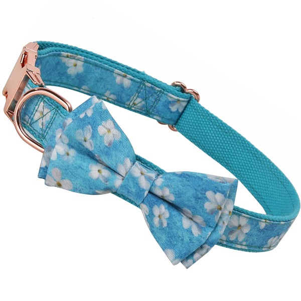 Mycicy Dog Collar with Bowtie - Breathable Cotton Comfy Soft