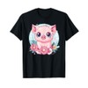 Cute Piglet Surrounded By Flowers Art T-Shirt