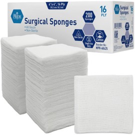 MED PRIDE All Cotton Non-Stick Bandage Supplies 4x4in Premium Quality Surgical Sponges 200 Pack 4'' x 4'', 16 ply–Gauze Pads Non sterile -First Aid Wound Care Dressing Sponge –Woven Medical Nonstick