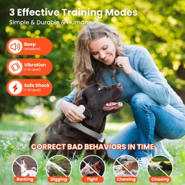 Wissilor Dog Training Collar, 1000ft Dog Training Collar with Remote, IP67 Waterproof Rechargeable Sleek Modern e-Collar for Small, Medium, Large Dogs with Beep, Vibration, Safe Static, 15-150 lbs