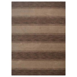 Hand Knotted Loom Wool ECO-Friendly Area Rugs - 5'x8', Rectangle, Brown Beige Color, Contemporary Modern Design, High Pile Thick Handmade Anti Skid Rugs for Living Room (L00205)