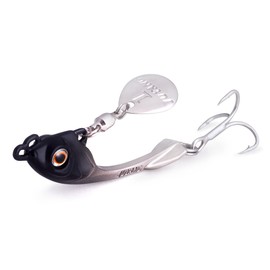 Evolution Blade Jig "SEP String Moon" (Silver + Black, 0.3 oz (10 g) (Harbor Seabass Flounder, Black Bass Catfish) [Lure, Sea Bass Fishing, Spintail Jig]