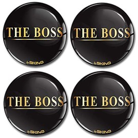 Biomar Labs® 4 x 50mm 3D Domed Car Wheel Centre Rims Hub The Boss Stickers Decals For Caps Vehicle Auto Tuning Emblem A 4750