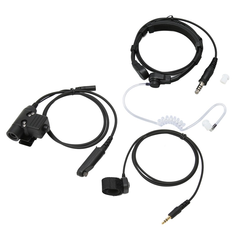 Throat Mic Headset 7.1mm Plug with PTT Adapter Push to