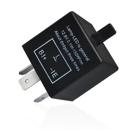 GRANDI CF13 LED Flasher Relay, 3 Pins Adjustable Turn Signal Relay, Resolve Rapid Quick Flash Issue, Universal for Most Cars Motorcycles (Black)