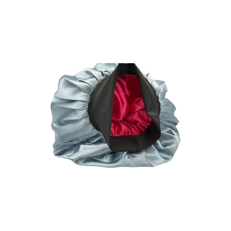 Fashiella Satin Sleeping Bonnet Double Layer Hair Cap 30cm Large