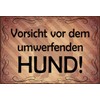 mrdeco Metall Schild 12x18cm gewölbt Vorsicht vor dem umwerfenden Hund