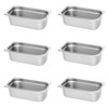 CTJ 6 Pack NSF Stainless Steel Food Pans 1/3 Size