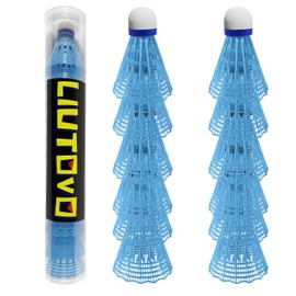 LIUTOVO 12 Packs Nylon Badminton Shuttlecocks Birdies Nylon Feather Shuttlecocks Badminton Birdies Great Stability ＆ Durability Indoor Outdoor Sports Hight Speed Training (Blue)