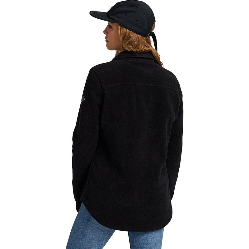 Burton Womens Hearth Snap Up Fleece, True Black, Small