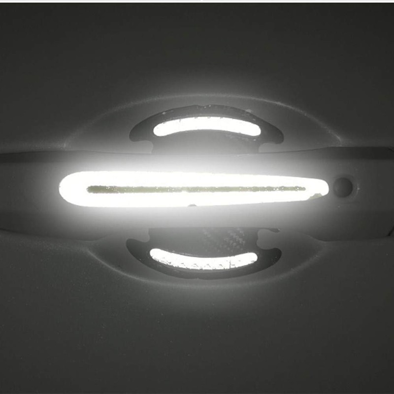 LANZMYAN Car Door Handle Protector Reflective Sticker Universal Auto Carbon