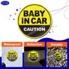 Baby in Car Magnet_Circular Type (3 Pack) (Black/Black)