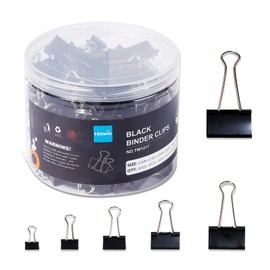 Paper Clips, Double Clips, Mixed Size, 100 Count Beans, Small, Medium, Large, Document Organizer, Office Supplies, Stationery (Black)