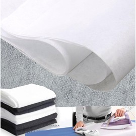 BUPOGAKE Fusible Interfacing Fabric Medium Weight 1m Wide White Non Woven One Sided Iron On Interfacing Iron on Fabric for Sewing, Quilting, Topstitching, Crafting, Collars and Dress Making (2m)