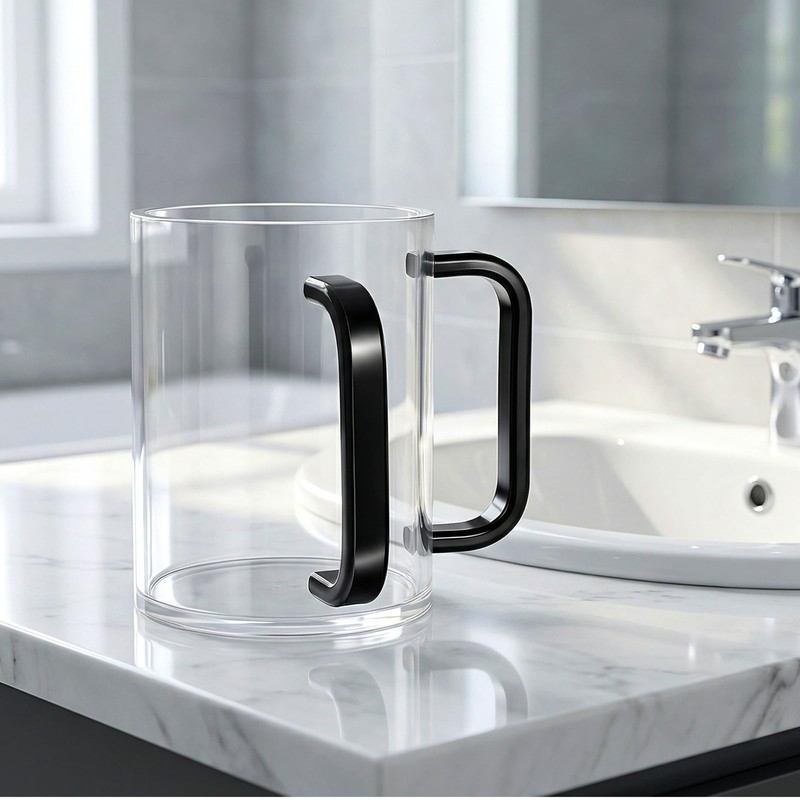 Hand Washing Cup Set of 2, 5" Acrylic Clear Netilat