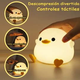 Luz de Noche para Niños, Lámpara de noche portátil recargable por USB,Regulable Cargar USB & Sensor de Tacto, adecuada para cumpleaños/día del niño/Navidad，lactancia materna