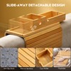 Bamboo Couch Arm Tray with Detachable Cup Holder, 2 in