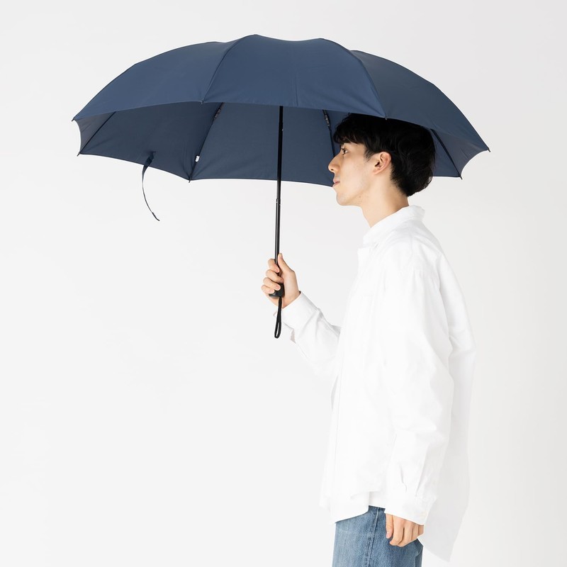 LIEBEN-0221 Men's Folding Umbrella, 25.6 inches (65 cm) x 8