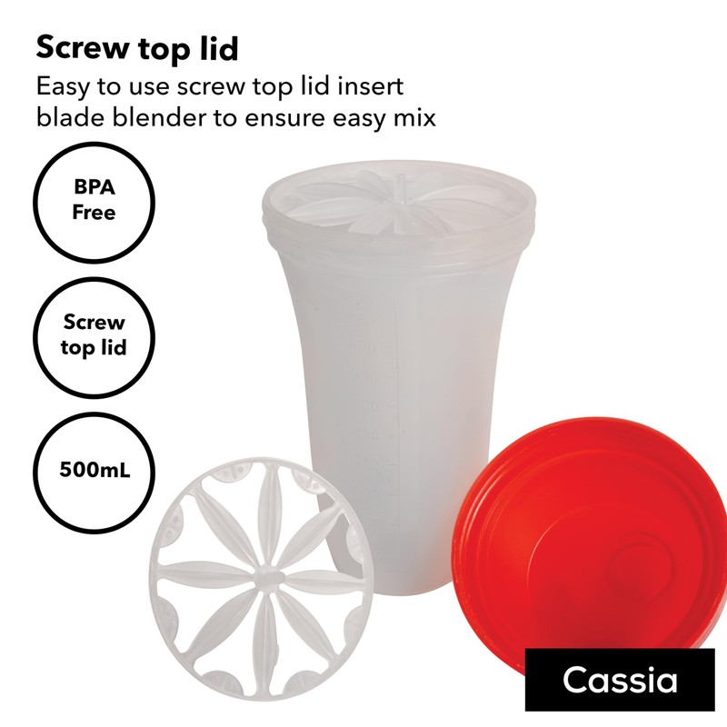 Cassia Drink Shaker with Sifter, 500 ml Capacity