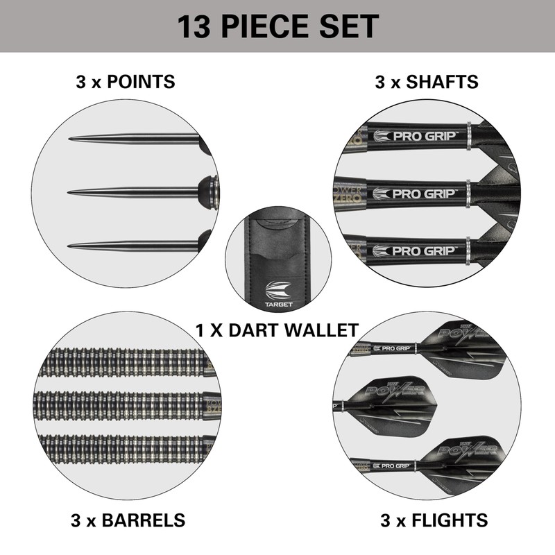 Target Darts Phil Taylor Power 8 Zero Black P8Z4 Steel
