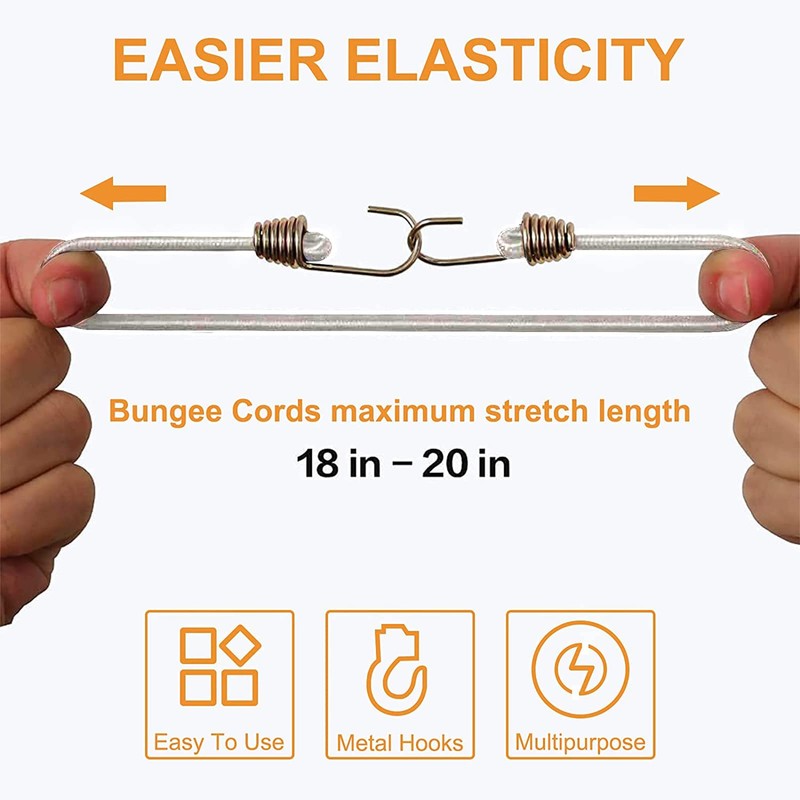 Morobor White Elastic Rope Rubber Strap, 10pcs Mini Bungee Cords