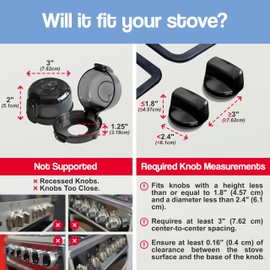 Stove Knob Safety Covers (5 Pack) – Oven Knob Covers for Child Safety – Prevent Kids from Turning on Stoves – Gas Stove Knob Locks with Pre-Applied Adhesive – No Tools Needed for Install