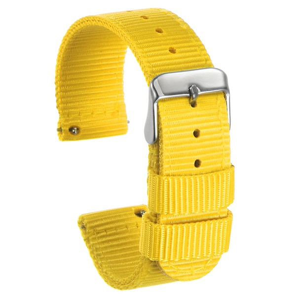 HARFINGTON Yellow Nylon Watch Band 18mm Width Durable Nylon Strap