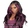 ALHER Black Mix Midnight Purple Burgundy Highlight Bundles Human Hair