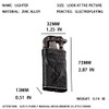 Double Flame Lighter, Windproof Lighter, Creative Embossed Crocodile Gas Lighter,