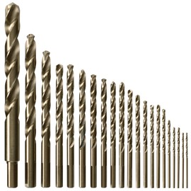 BOSCH CO21B 21-Piece Assorted Set with Included Case Cobalt M42 Metal Drill Bit with Three-Flat Shank for Drilling Applications in Stainless Steel, Cast Iron, Titanium, Light-Gauge Metal, Aluminum