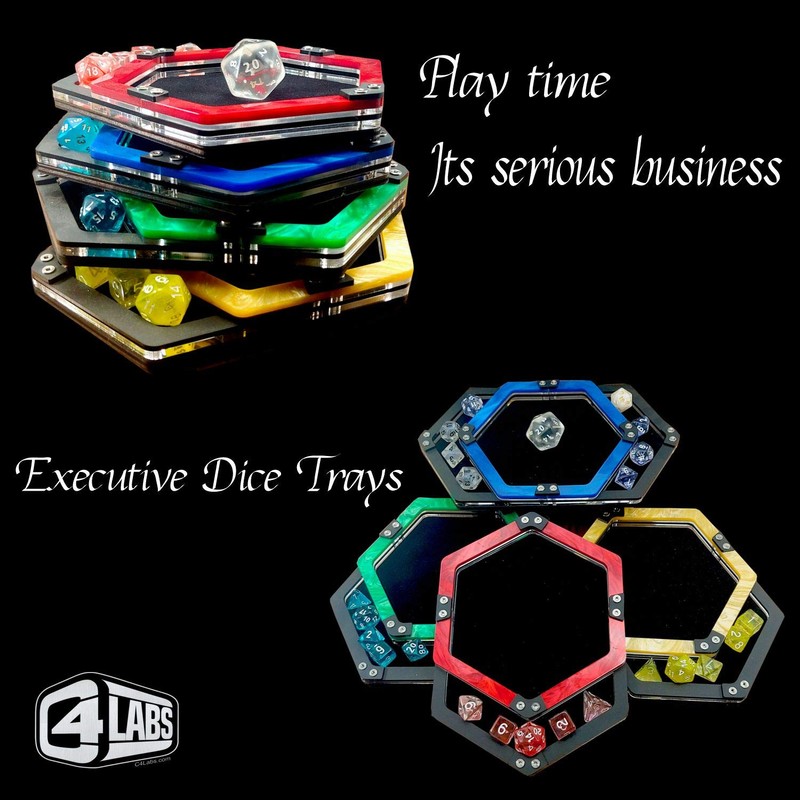 Executive Personal Dice Tray ~ Double Pocket in Blue