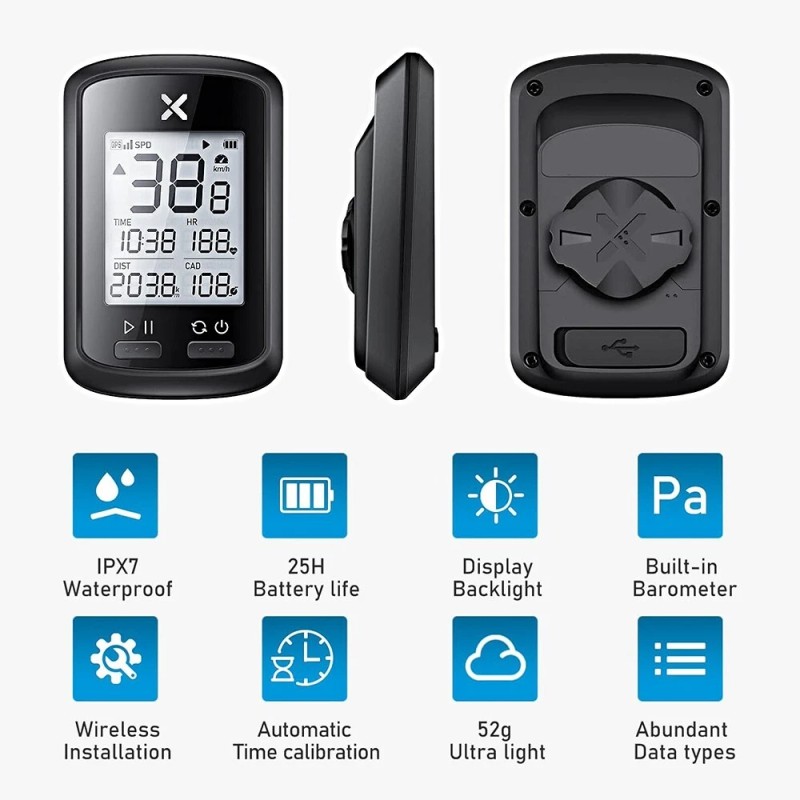 Unbranded Versatile Adaptable Stylish Wireless Cycling Mileage GPS Speedometer for