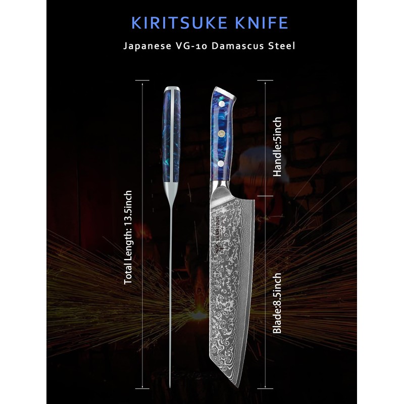 SANMUZUO 8.5 inch Kiritsuke Kitchen Chef Knife - 67 Layers
