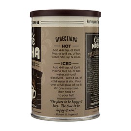 Fireside Coffee Cafe Mocha Instant Flavored Coffee 8 Ounce Canister - Toasted Coconut