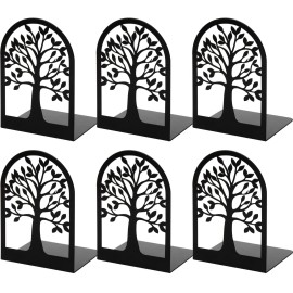 Happyhapi Bookends Metal Book Ends to Hold Books, Tree Decorative Bookends fo...
