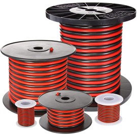 Powerwerx Red/Black Bonded Zip Cord Easy ID Low Voltage Cable (Gauge: 14, Length: 25 ft.)