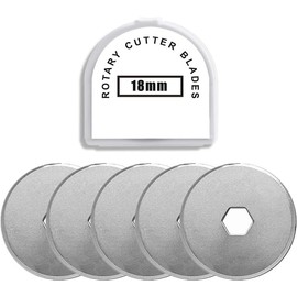 Rotary Cutter Replacement Blade with 0.7 inch (18 mm) Diameter Circular Blades, Compatible with Nippon Steel (SKS-7), Olfa 172B 173B (OLFA) Clover, etc., Sharp and Durable 5 Pieces