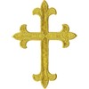 Gold Ornate Cross - Embroidered Iron on Patch