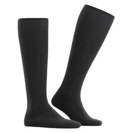 FALKE Men's Lhasa Rib Knee-High Socks, Warm Light, Merino Wool Cashmere, Ribbed Formal Socks, Professional Clothing, Black (Black 3000), 6.5-9, 1 Pair