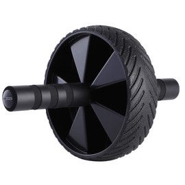 HolaHatha Compact Exercise Fitness Abdominal Core Building Workout Single Non Slip Ab Roller Wheel Equipment with Handles for Home Gym and Toning